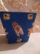 Pot cache pot peint en bleu et décoré en serviettage tournesol cigale provence