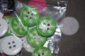 42 lot de 11 bouton flocons de neige vert 