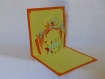 Carte stars en relief 3d kirigami couleur orange vif 