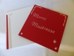 Carte remerciement maîtresse en relief 3d kirigami couleur rouge