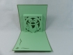 Carte félicitations / faire-part mariage ou saint-valentin en relief 3d kirigami couleur vert pré