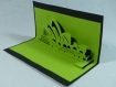 Carte opéra de sydney en relief 3d kirigami couleur noir et vert anis