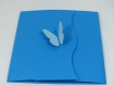 Faire- part ou carte papillon félicitation mariage, anniversaire ou fête en relief 3d kirigami couleur bleu turquoise