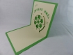 Carte de vœux joyeux noël en relief 3d kirigami 90° couleur vert menthe/ivoire