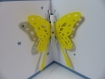 Carte papillon pour anniversaire ou autre occasion en relief 3d kirigami couleur bleu et jaune soleil