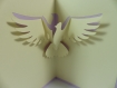 Carte colombe en relief kirigami 3d couleur lilas et ivoire