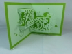 Carte médaillon floral en relief kirigami 3d couleur vert menthe, vert pale