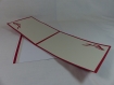 Carte couteau suisse couverture en kirigami couleur rouge groseille et gris perle