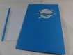 Carte avion de ligne couverture en kirigami couleur bleu turquoise et gris perle
