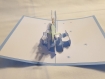 Carte avion avec ruban en relief kirigami 3d couleur lavande et blanc