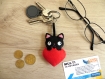 Porte clé chat noir, en feutrine, fait main, cadeau pour maman de chat