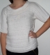 Pull femme - coton blanc - manches 3/4 