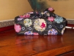 Furoshiki pour lunch box en tissu japonais fond noir et ballons traditionnels