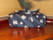 Furoshiki pour lunch box en tissu japonais fond marine et chiens