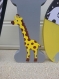 Lettre prénom bois, lettre décorative, grande lettre, lettre en bois, prénom à poser, lettre à poser personnalisé babyfan + 1 girafe +1 lion 20cm