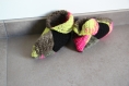 Chaussons en laine multicolores au crochet taille 37-38