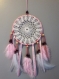 Attrape rêve / capteur de rêve circulaire couleur rose diamètre 15 cm 