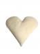 Coussin forme de coeur en tissu beige 