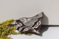 Tampon batik indien oiseau en bois sculpté à la main, pochoir - btm4