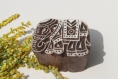 Tampon batik indien éléphant en bois sculpté à la main, pochoir - btm6