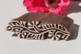 Tampon batik indien frise fine en bois sculpté à la main, pochoir - btm11