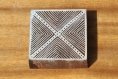 Tampon batik indien carré en bois sculpté à la main, pochoir - btm28