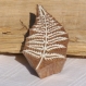 Tampon batik indien papillon en bois sculpté à la main, pochoir - btm26