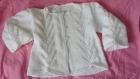 Gilet, manteau, blanc acrylique 24 mois 