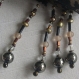 Foulard & perles ref. 005 - marron et noir
