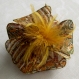 Barrette fleur en tissu & plume et perles 049