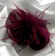 Petite barrette fleur en tissu & plumes et perles 104
