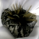 Petite barrette fleur en tissu & plumes et perles 123
