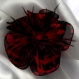 Petite barrette fleur en tissu & plumes et perles 124