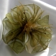 Petite barrette fleur en tissu & plumes et perles 133
