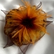 Grande barrette fleur en tissu & plumes et perles *147