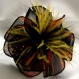 Petite barrette fleur en tissu & plumes et perles 157