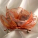 Grande barrette fleur en tissu & plumes et perles 168