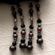 Foulard & perles ref. 186 - motif discret marron et taupe