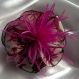 Petite barrette fleur en tissu & plumes et perles 113