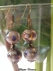 Boucles d'oreilles en perles de verre lampwork authentiques de 13 mm de diamètre, camaieu de couleurs, cristal swarovski,crochets bronze,