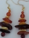 Boucles d'oreilles en ambre de la baltique véritable multicolore, perles chips et rondes,