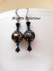 Boucles d'oreilles en perles japonaises tensha et cristal autrichien,crochets d'oreilles cuivrés,billes rondes de 14 mm de diamètre,