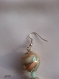 Boucles d'oreilles en perles japonaises tensha lignées d'or et d'argent, cristal swarovski mint, perles rondes 14 mm de diamètre,