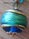 Nouveaute- boucles d'oreilles en perles de verre de murano authentique rondes de 12 et 6 mm de diamètre, crochets en gold filled,