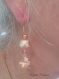 Boucles d'oreilles en perles de verre de murano authentiques et perles japonaises tensha, trèfle à 4 feuilles en plaqué or.