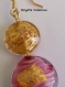 Boucles d'oreilles en perles de verre de murano authentique feuille d'or et d'argent,crochets d'oreilles en gold filled,