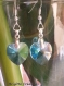 Boucles d'oreilles en cristal autrichien et argent 925,coeurs de 18 mm de hauteur et longueur,bélières et crochet argent,