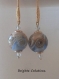 Nouveau-boucles d'oreilles en perles de verre de murano authentique sur éléments en gold filled et cristal, rondes de 16 mm de diamètre,