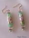 Boucles d'oreilles en perles de verre de murano authentiques collection millefiori,tube de 25 mm de hauteur et 8 mm de diamètre,,