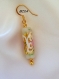 Boucles d'oreilles en perles de verre de murano authentique collection millefiori,perle tube de 25 mm de hauteur et 8 mm de diamètre,